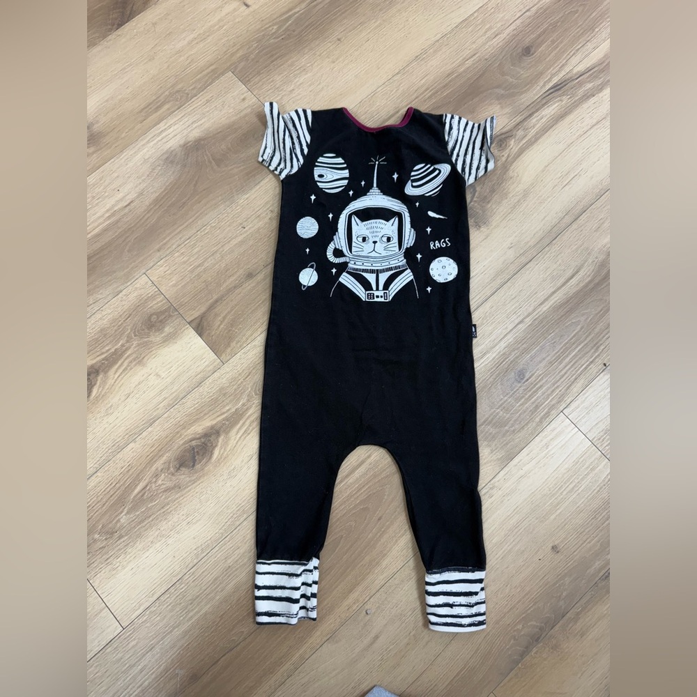 Rags to Raches Black Astronaut Cat Bodysuit